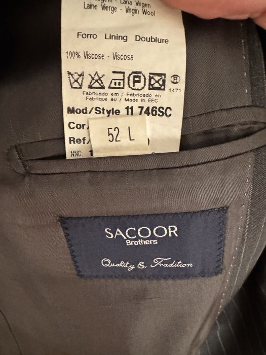 Fato homem Sacoor tamanho 52L longo slim / calça 44