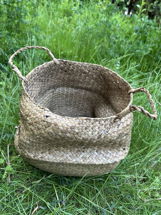 Koszyk kosz na kwiatek boho trawa naturalny