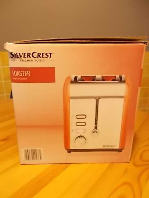 SILVERCREST - toster nowy czerwony łączony z polerowaną stalą
