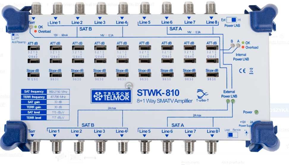 TELMOR Wzmacniacza Magistrali MULTISWITCHOWEJ STWK-810 TURBOT -50%