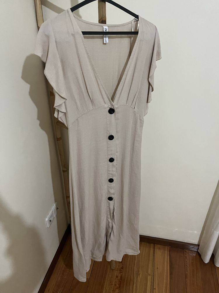 Vestido bege S Zara