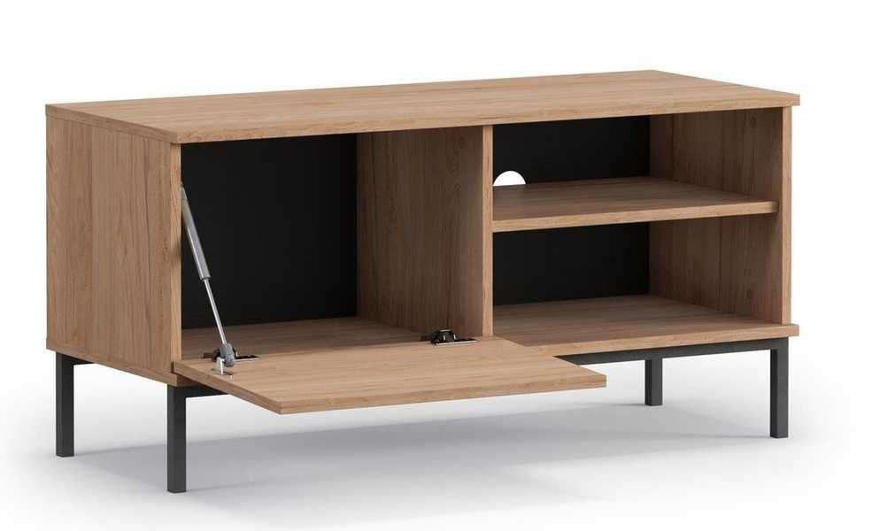 Komoda stolik pod telewizor tv czarna / dąb szafka rtv loft nowoczesna