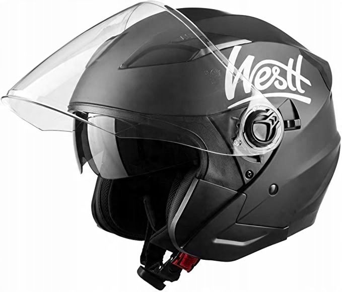 Westt jet kask MOTOCYKLOWY CZARNY matowy ROZ. M/L W-001