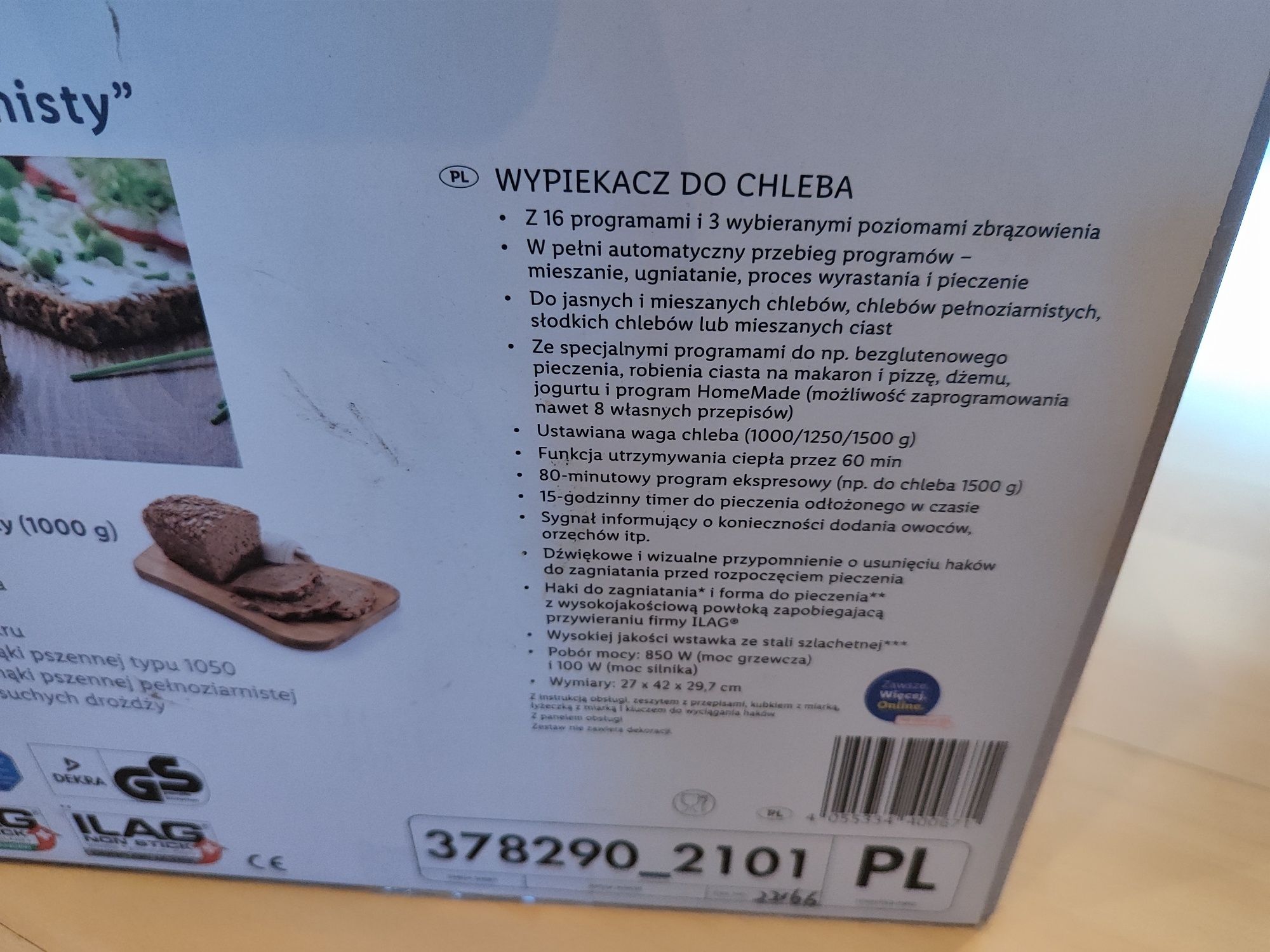 Wypiekacz do chleba, ciasta i bułek