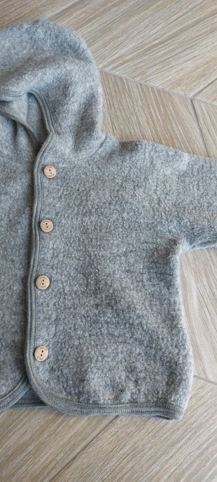 Kurtka Engel merino wełna Wool vilna 74/80 szara
