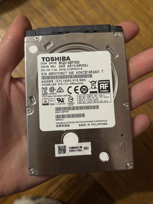 жорсткий диск (HDD) для ноутбуків: Toshiba MQ01ABF050