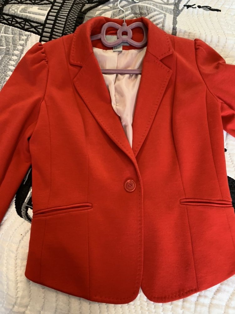 H&M czerwony żakiet marynarka stan bdb+ r. 36/38