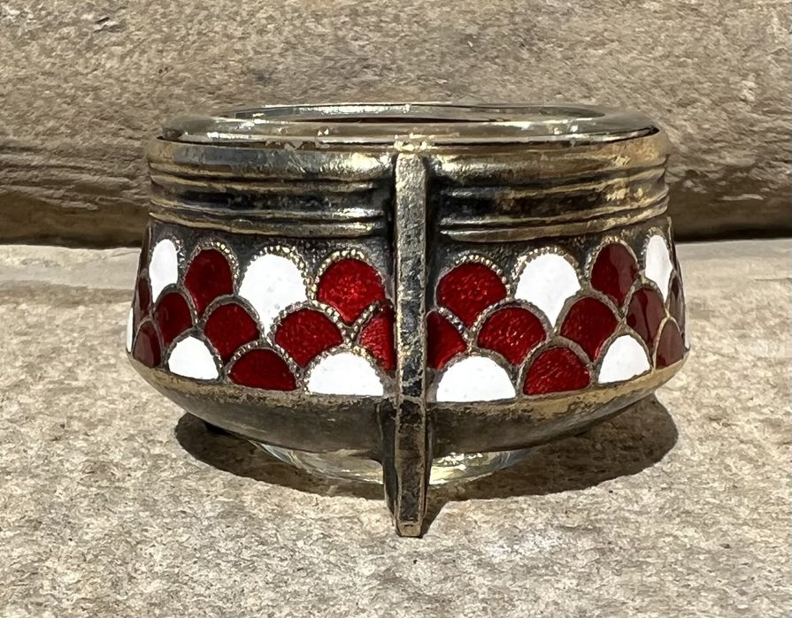 Solniczka vintage emalia