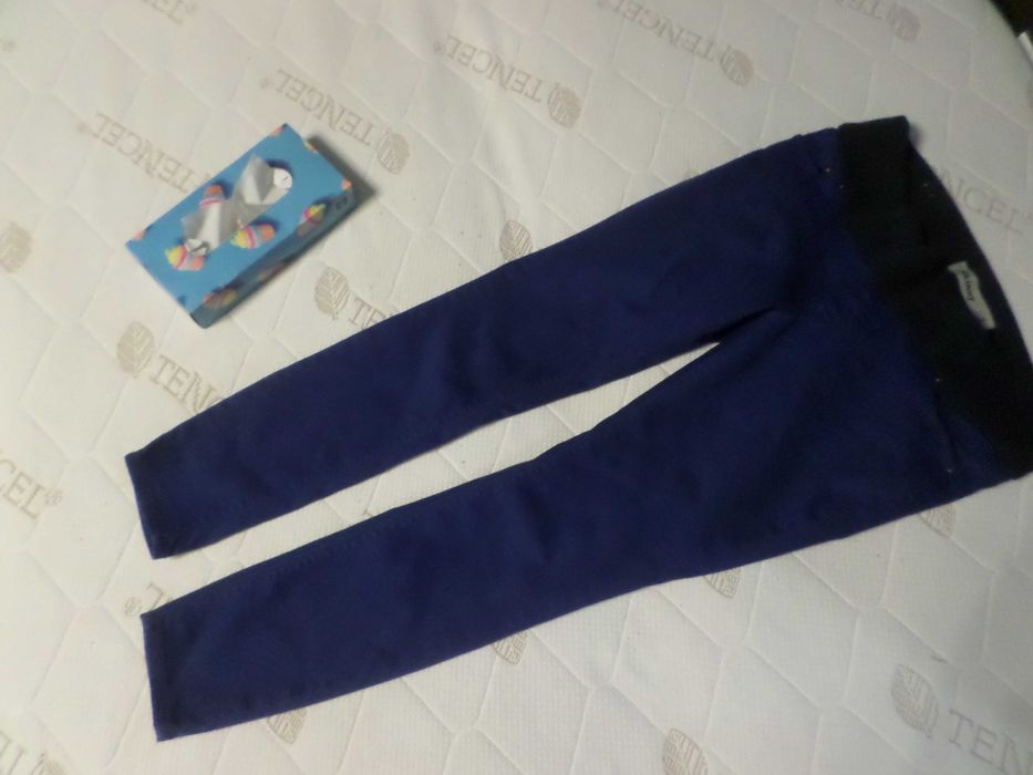spodnie niebieskie jeansy ciążowe maternity 40 L rurki skinny