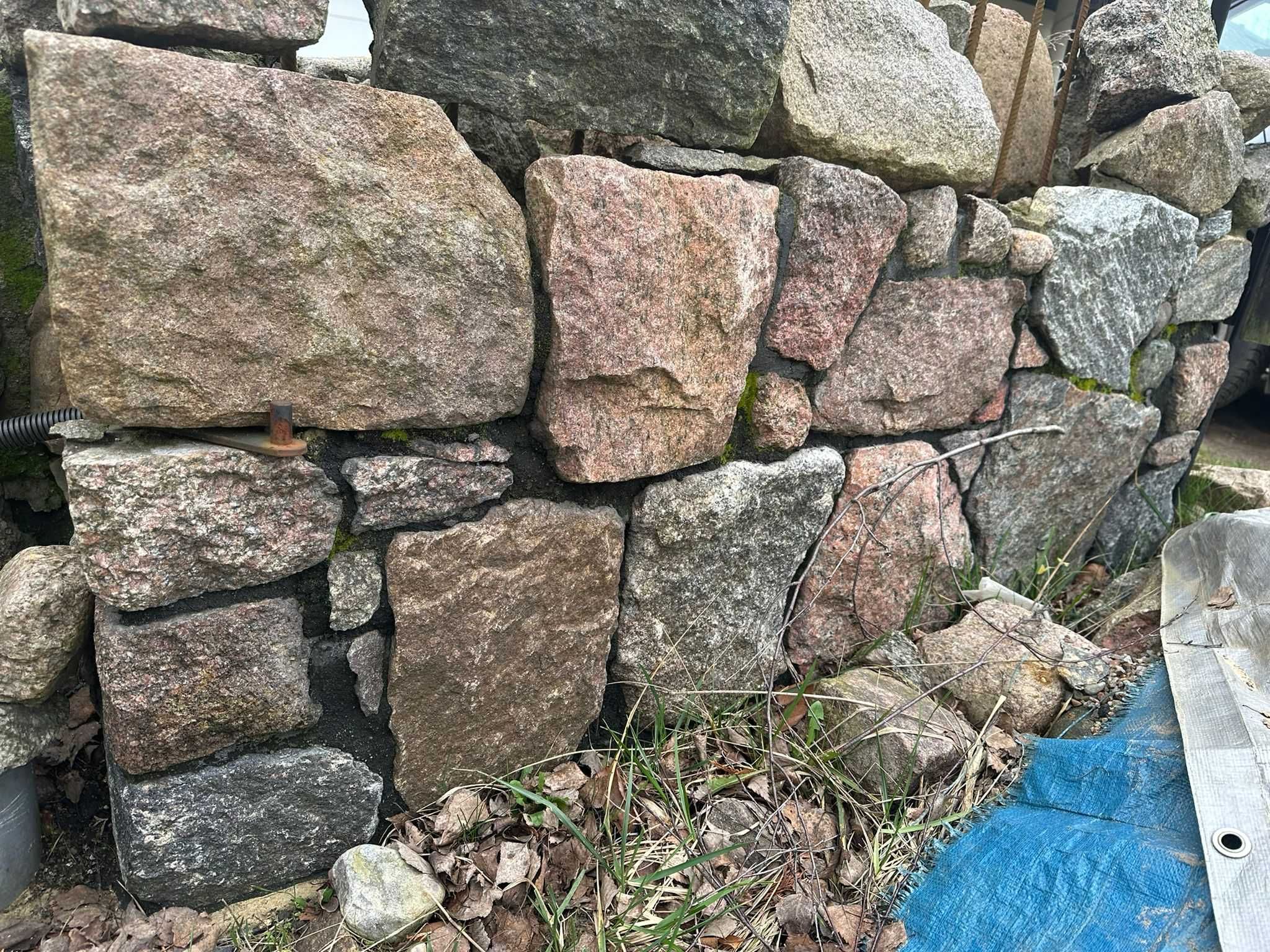 Kamień granit / polny łupany ogrodzenie mur ścieżki podjazdy