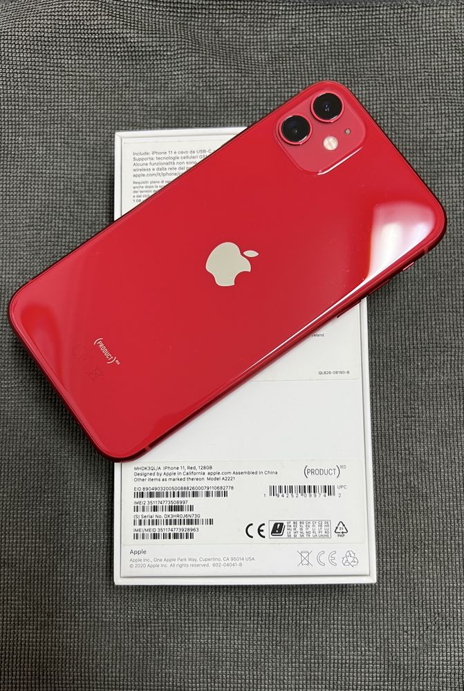 Iphone 11 red 128 gb 96% bat.