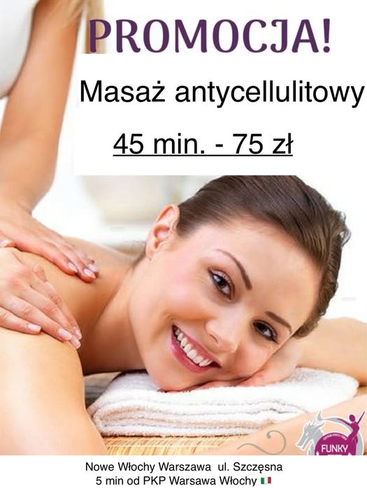 Masaż antycellulitowy i klasyczny 75zł -45 hv.