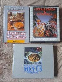 Conjunto de três livros de culinária