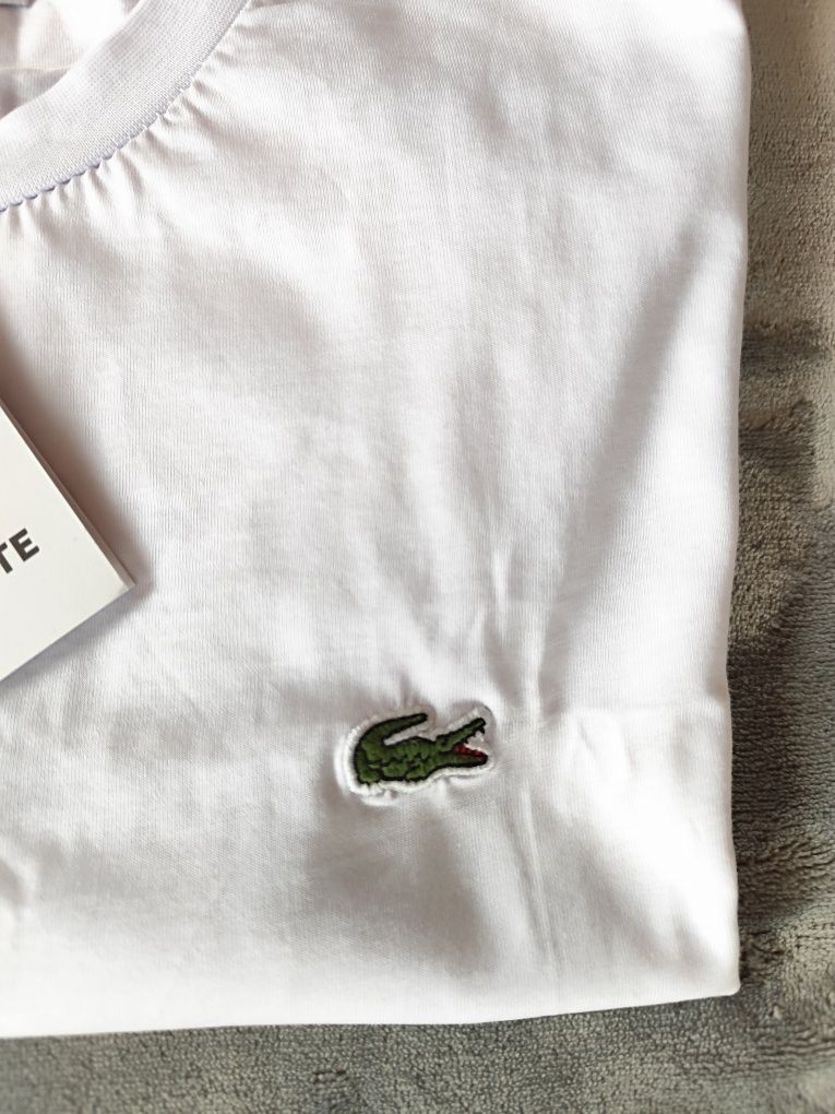 Koszulka męska T-shirt męski Lacoste biały nowy