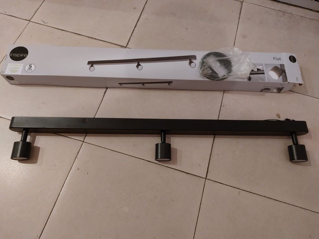 Candeeiro de teto Inspire Flut com luz Led 3 focos