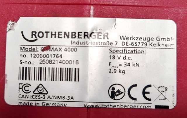 Zaciskarka akumulatorowa do rur Rothenberger ROMAX 4000