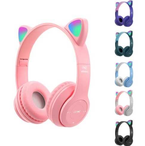 Бездротові навушники з вушками STN-28 блютуз Світлодіодні навушники