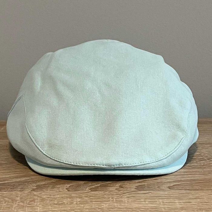 Turkusowy lniany kaszkiet unisek damski meski rosmiar S/M