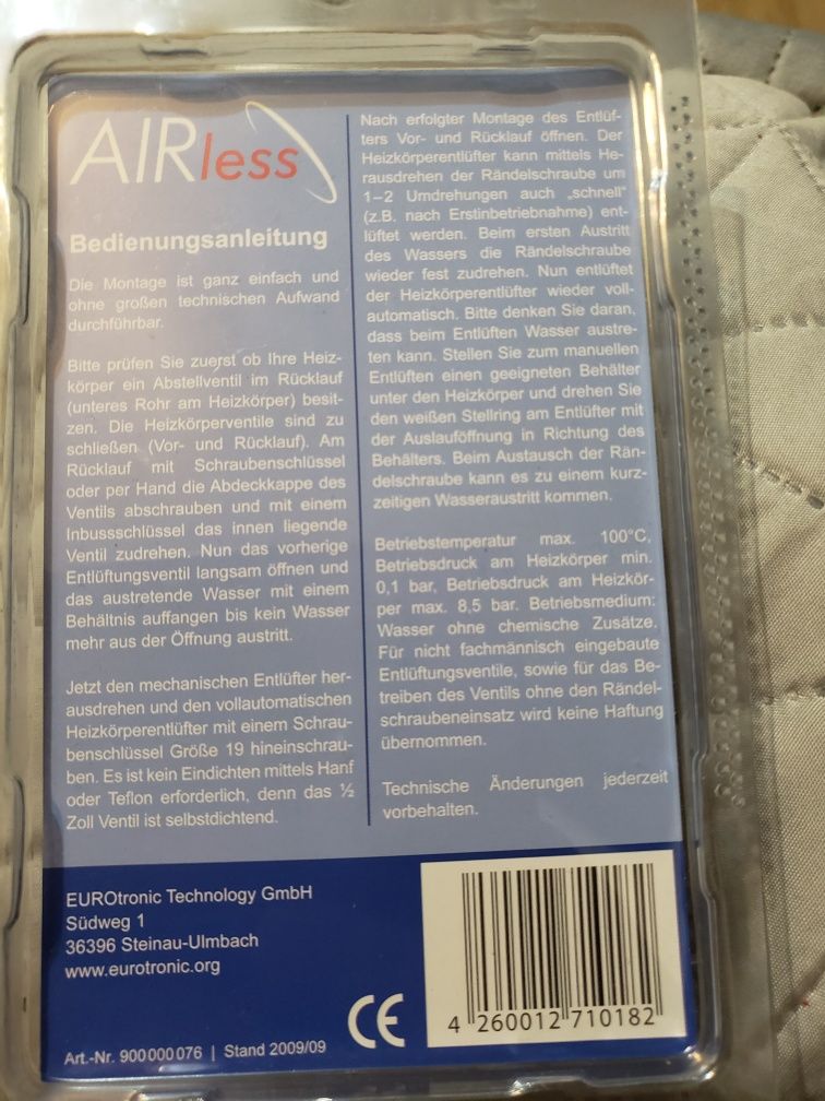 Odpowietrznik automatyczny do grzejnika