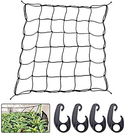 Rede flexível /elástica com ganchos para cultivo de 90x90 cm