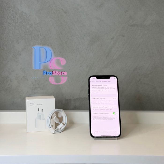 AppleiPhone 12 64GB Black | Bateria 100% | Gwarancja | Faktura/Paragon