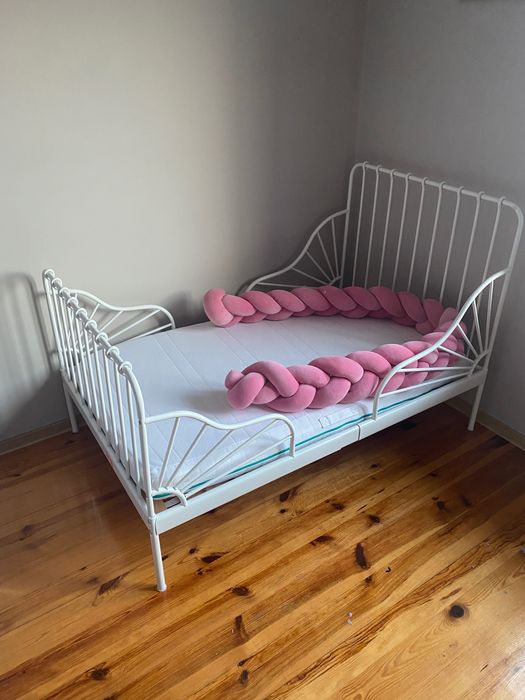 Łóżko dziecięce Ikea Minnen 80x200 + materac rozsuwane