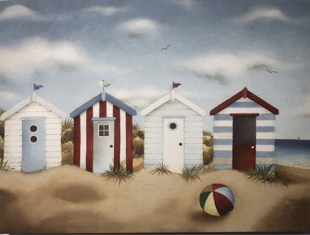 Obraz na płótnie Domki na plaży, 30x40cm