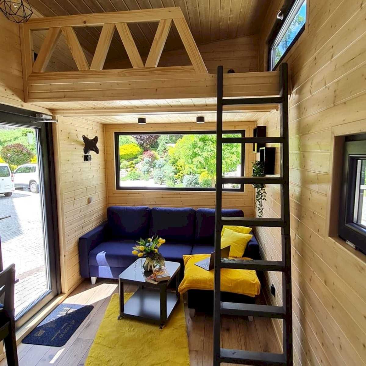 Domek mobilny Tiny House nowoczesny dom na kołach jednospadowy