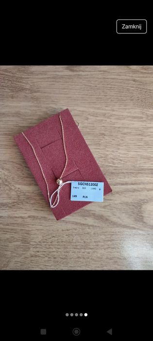 Wisiorek kulka z łańcuszkiem srebro pozłacane 925 Ania Kruk