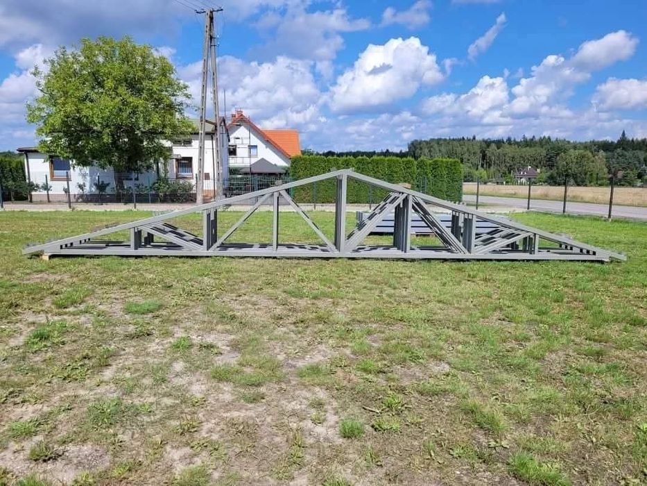 Konstrukcja stalowa hali wiaty obory garażu warsztatu 8x12 m