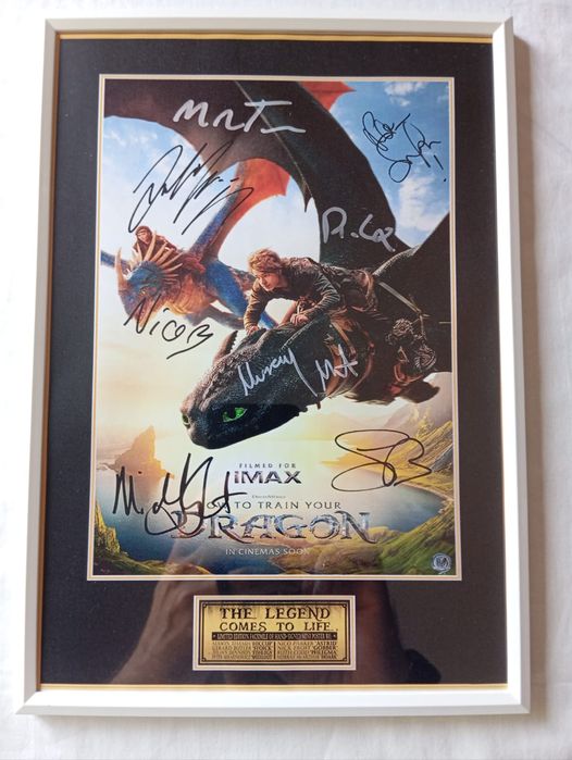 Moldura Filme How To Train Your Dragon (2025) com Autógrafos (A4)