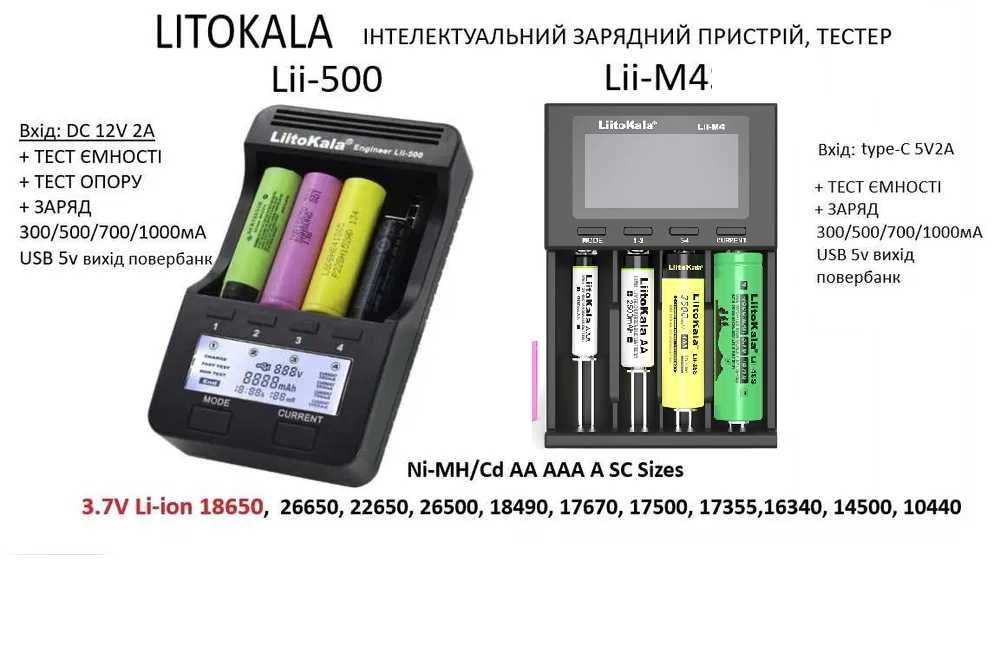 Liitokala lii-500/Liitokala lii-M4/Tестер/зарядне, powerbank -original