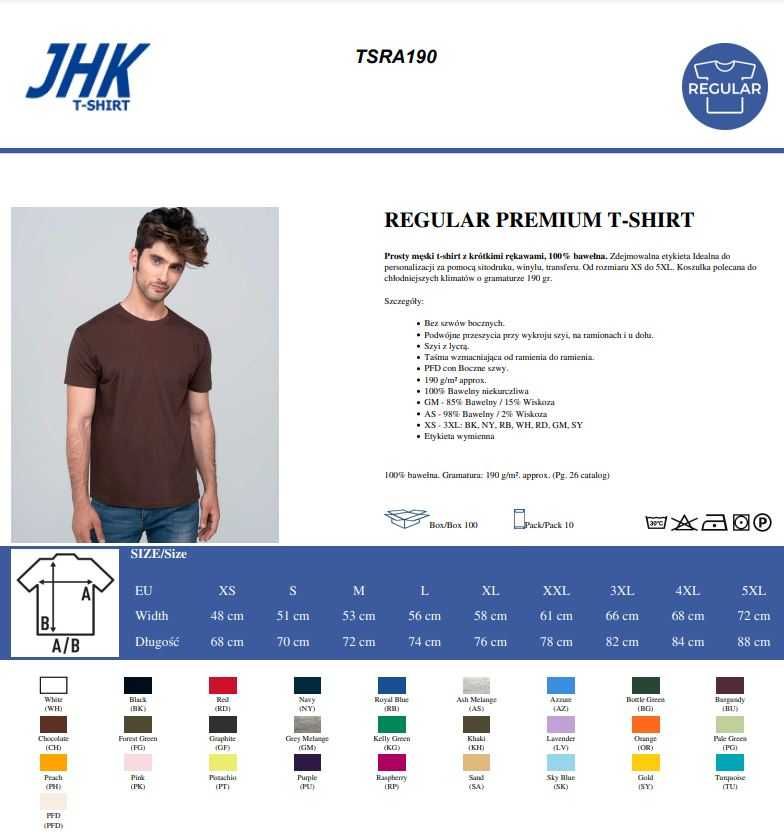 JHK TSRA 190 Premium T-shirt - Styl i wygoda w jednym!