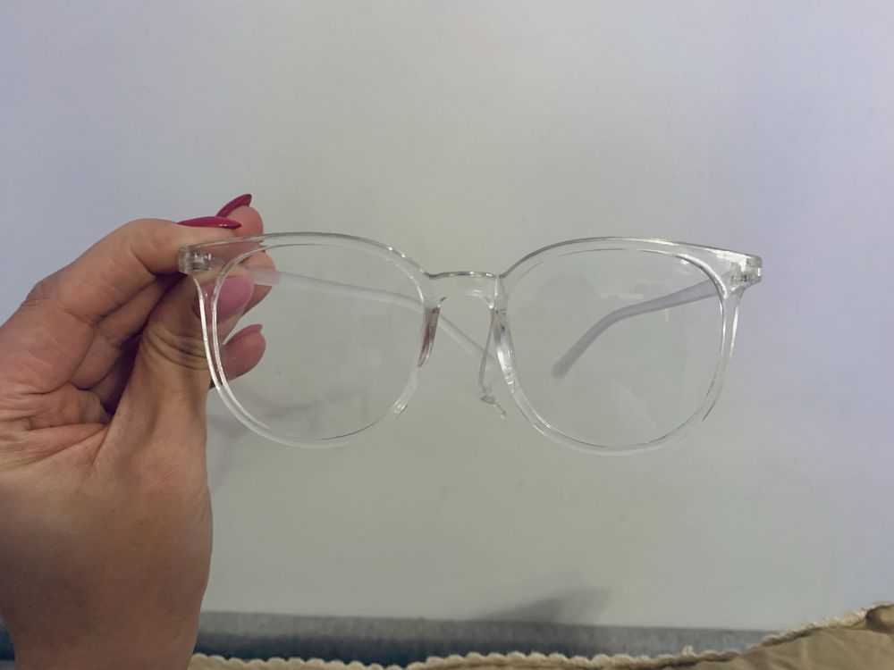 Okulary korekcyjne zerowki oprawki transparentne przezroczyste kujonki