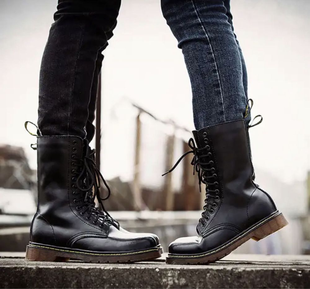 Combat Boots glany kozaki botki 14 dziurek unisex Dr Martin wysokie