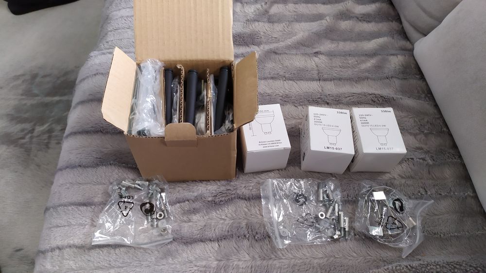 novo 5 caixas de 3 focos de luz led para teto falso - 15 no total