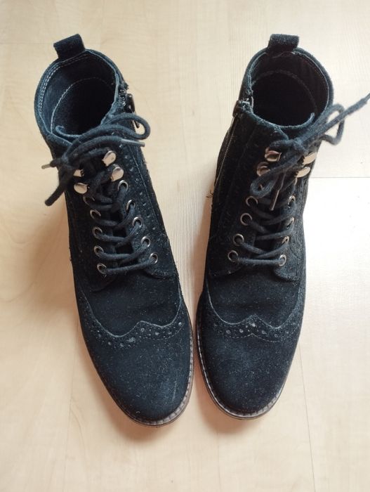 Deichmann 5th avenue czarne botki zamszowe 37