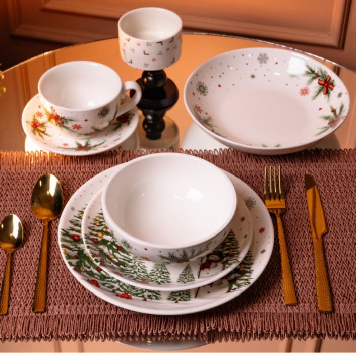 Столовий сервіз порцеляновий Christmas Tree 32 предмети на 6 персон