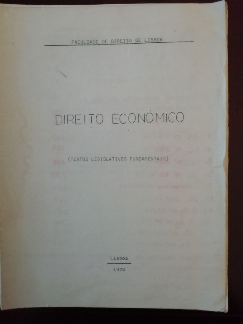 Direito Económico - Textos Legislativos, Fac. Direito de Lisboa