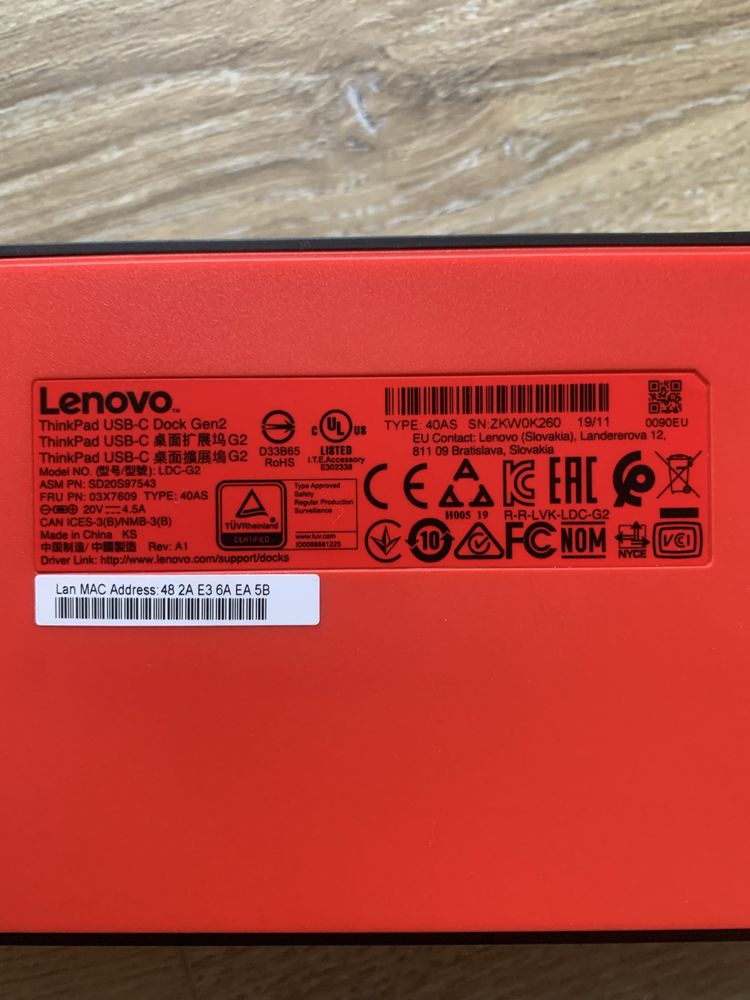 Док-станція Lenovo ThinkPad USB-C Dock Gen 2