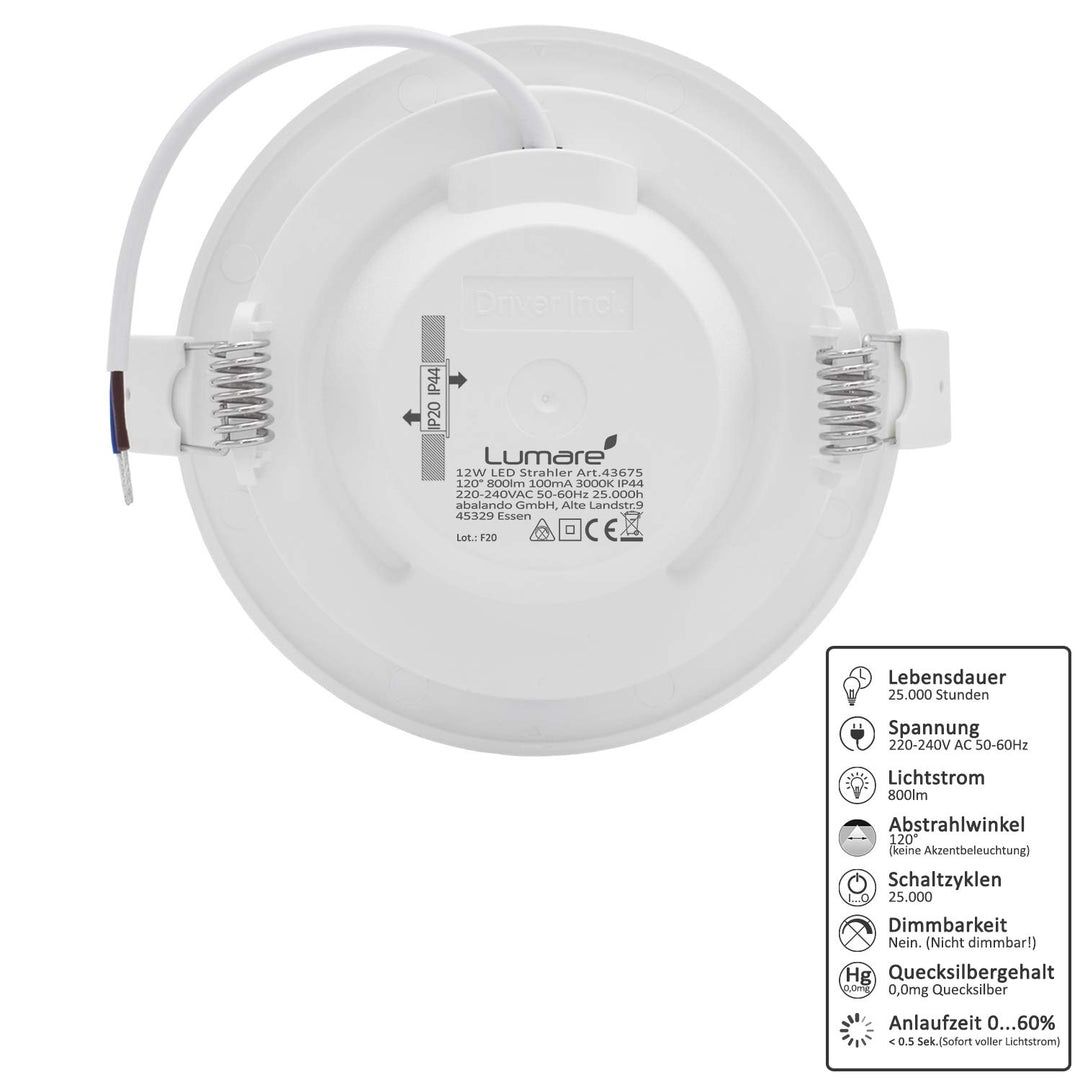 Oprawa wpuszczana LED Lumare 12W Ultrapłaska 9szt.