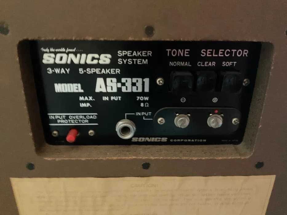 Sonics AS-331 Colunas Vintage 1968 70W