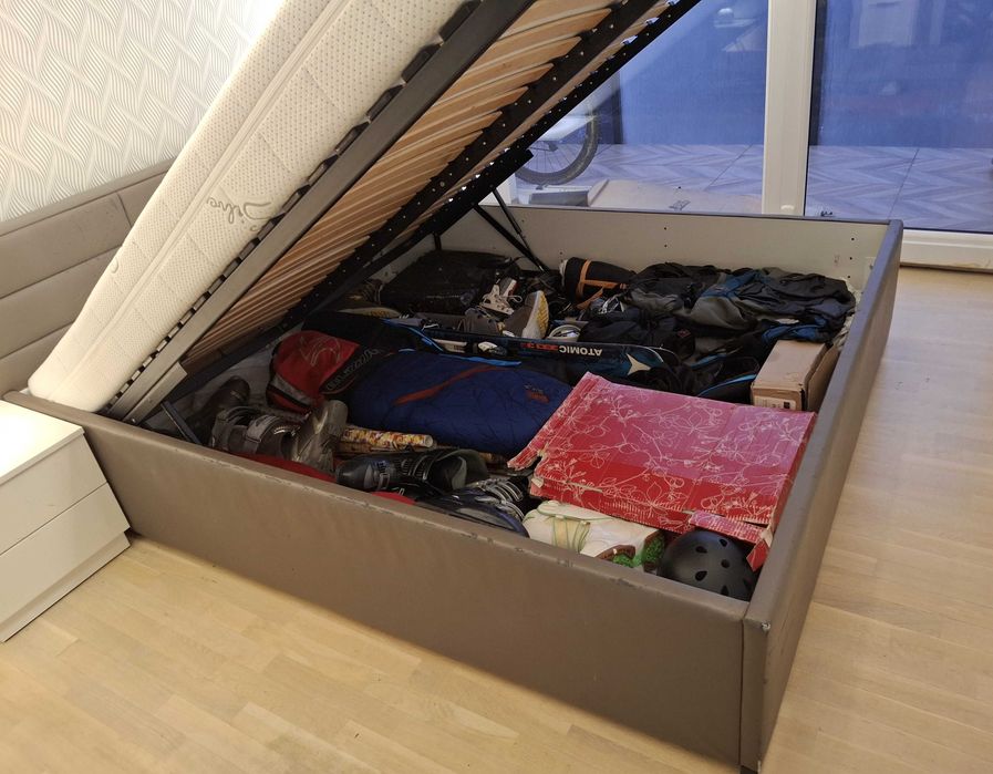 Łóżko z pojemnikiem 160x200, pojemnik + stelaż