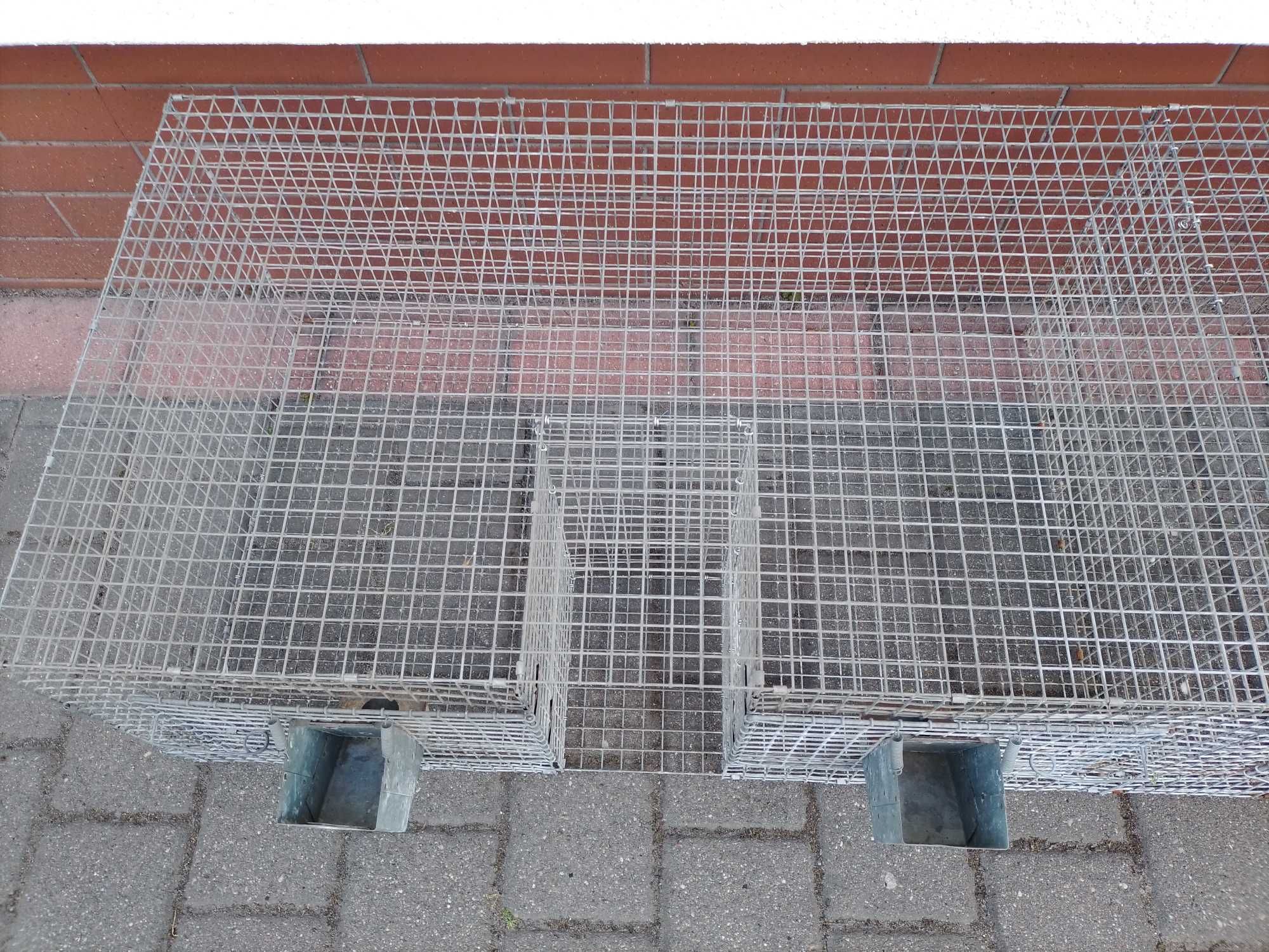 Klatka ocynkowana poczwórna przepiórki drób króliki 190x50x35