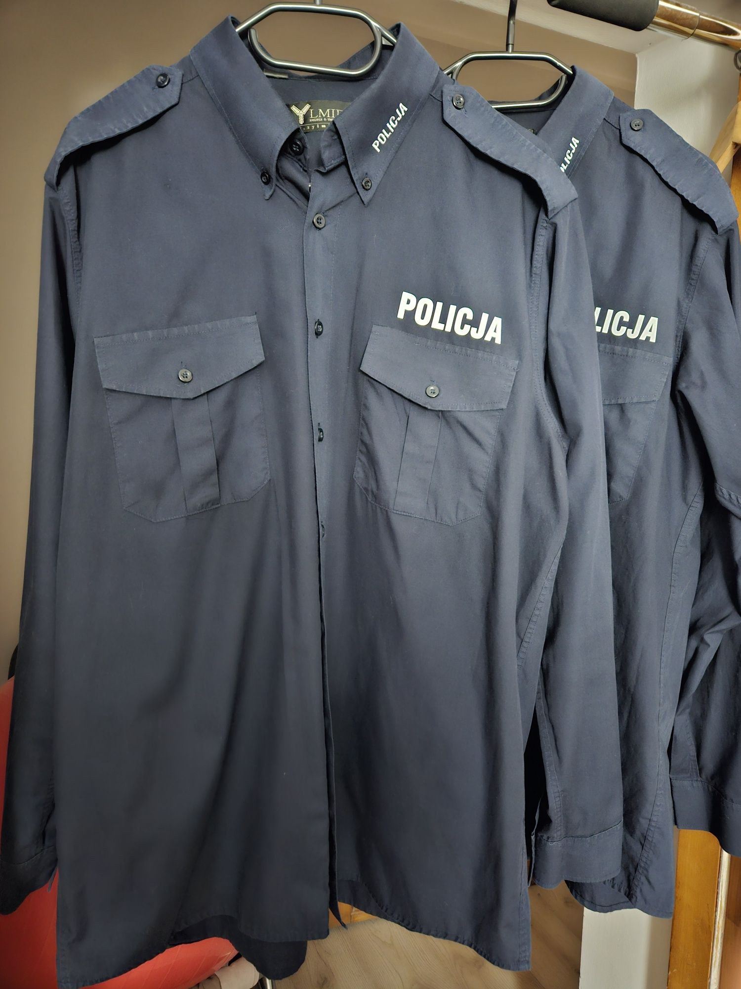 Policja. Koszula służbowa 4 szt. krótki i długi komplet roz. XL