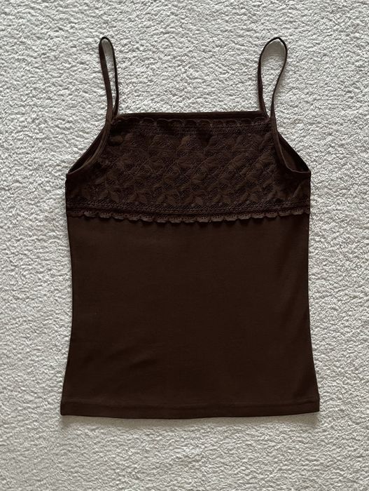NOWA bawełniana koszulka na ramiączkach top brązowy M