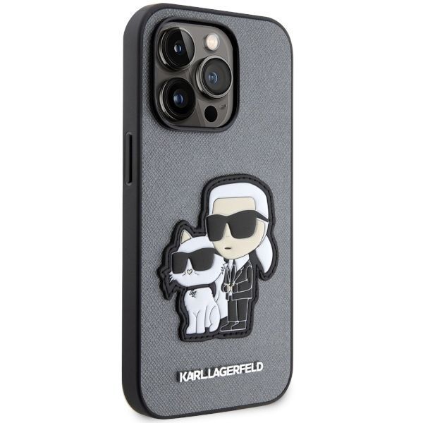 Etui na iPhone 14 Pro Karl Lagerfeld Saffiano Silver