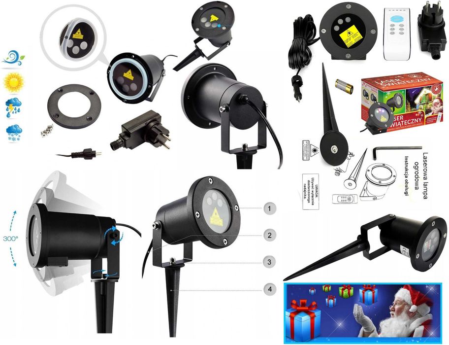 Projektor Laserowy RGB Świąteczny Laser Star Shower Prezent na Święta