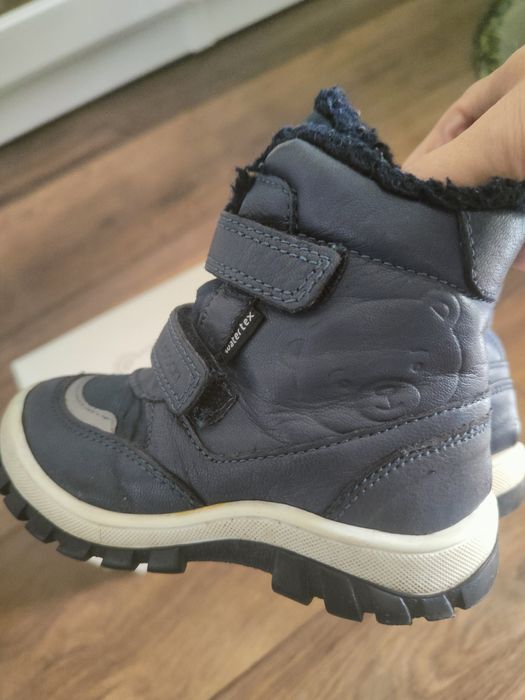Buty chłopięce Lasocki CCC rozm. 22 zimowe ocieplane granatowe skóra