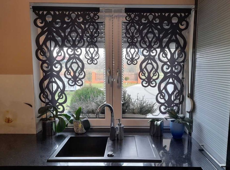 Firana panel ekranowy żakard 60x100 cm dekoracja okienna 2 sztuki